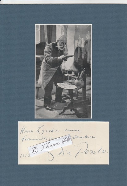 ERICH PONTO (1884-1957) bedt. Charakterdarsteller, Onkel von Jürgen Ponto