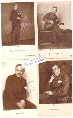 FRIEDRICH ZELNIK (1885 Galizien-1950 London) Regisseur, Schauspieler und Produzent, zuerst Schauspieler, 1920 heiratete er die polnische Schauspielerin Lya Mara, die er zum Star aufbaute, schuf den zweiten deutschen Edgar-Wallace-Film Der rote Kreis, 1929 war er erster deutscher Dubbing-Regisseur in Hollywood, 1933 emigriert