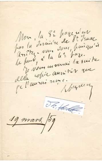 ERNEST FEYDEAU (1821-73) französischer Archäologe, Schriftsteller, Börsenmakler und Zeitungsredakteur; er erwarb sich einen großen Ruf als Romanautor, indem er schäbige Situationen und Beschreibungen so weit trieb, wie es die Sitten seiner Zeit zuließen. Zu seinen Freunden gehörten Gustave Flaubert und Théophile Gautier sowie die Brüder Goncourt, die ihn mehrmals erwähnten und ihn besuchten, als er nach einem Schlaganfall gelähmt war. Er war der Vater von Diane-Valentine (einer späteren Freundin von Colette), dem Dramatiker Georges Feydeau und der Urgroßvater von Alain Feydeau.