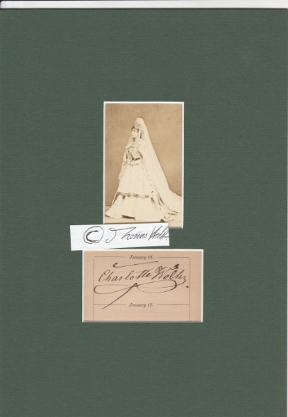 CHARLOTTE WOLTER (1834-97) deutsch-österreichische Schauspielerin, berühmteste Tragödin ihrer Zeit, berühmt auch durch ihren Wolter-Schreii