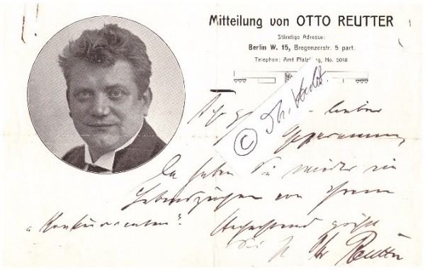 OTTO REUTTER (1870-1931) dt. Vortragskünstler, Kabarettist, Sänger, Verfasser von Liedern und Komiker