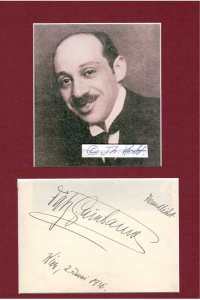 FRITZ GRÜNBAUM (1880-1941 im KZ Dachau) österreichischer Kabarettist, Operetten- und Schlagerautor, Regisseur, Schauspieler und Conférencier