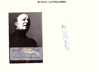 WITOLD LUTOSLAWSKI (1913–1994), polnischer Komponist und Dirigent, u.a. 1993 Polar Music Prize, Kyoto-Preis, Music Award und Goldmedaille der Royal Philharmonic Society 1993: Orden Pour le Mérite 1994: Orden des Weißen Adlers