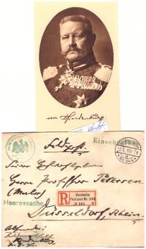 PAUL VON HINDENBURG (1847-1934) 1925-34 REICHSPRÄSIDENT, Generalfeldmarschall, ernannte 1933 Adolf Hitler zum Reichskanzler; GEORG SCHÄTZEL (1875-1934) deutscher Jurist, Politiker (BVP) und langjähriger Reichspostminister in der Weimarer Republik