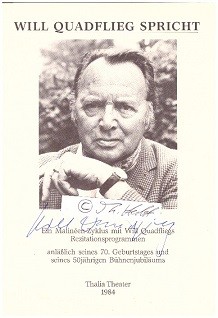 WILL QUADFLIEG (1914-2003) deutscher Schauspieler