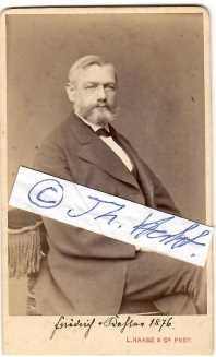 FRIEDRICH VON KEHLER (1820-1901) deutscher Politiker der Zentrumspartei. Er spielte eine führende Rolle im katholischen Milieu Berlins, u.a. Mitbegründer des Vereins deutscher Katholiken, Caritasverband u.a.